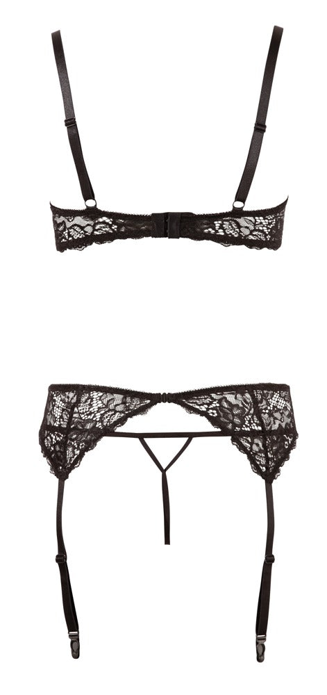 Shelf Bra Set 75B/S Abierta Fina - Conjunto de Lencería Extravagante