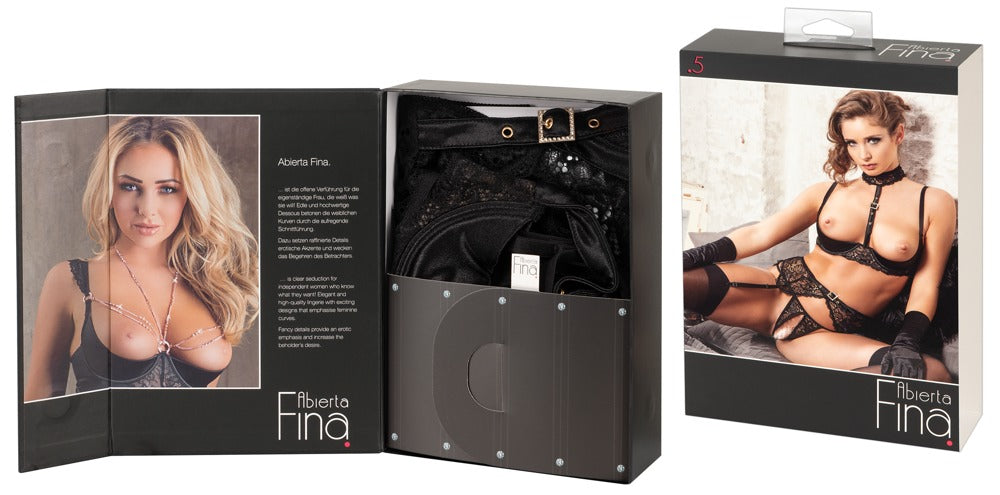 Shelf Bra Set 75B/S Abierta Fina - Conjunto de Lencería Extravagante