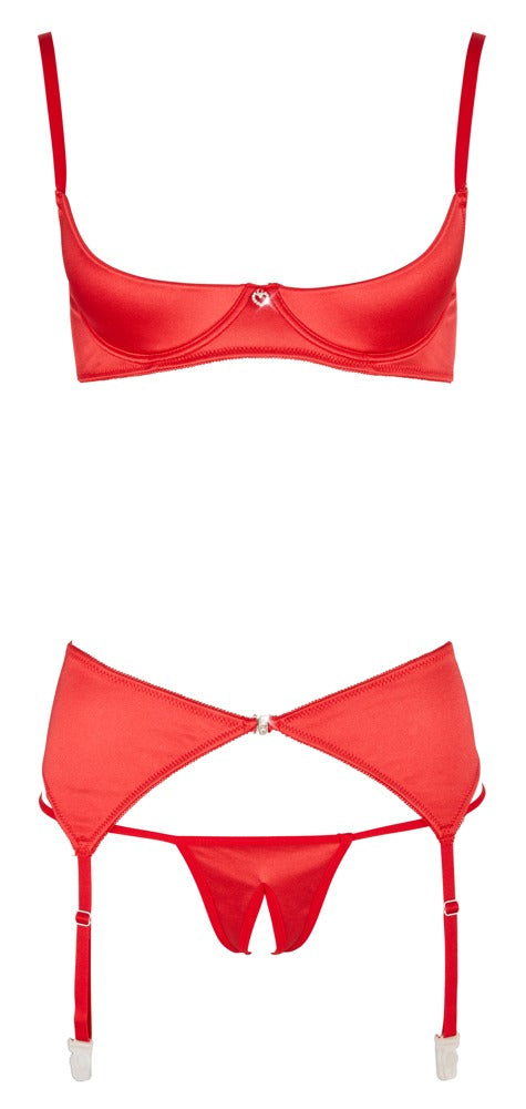 Shelf Bra Set Rojo 80C/M - Cottelli Lingerie