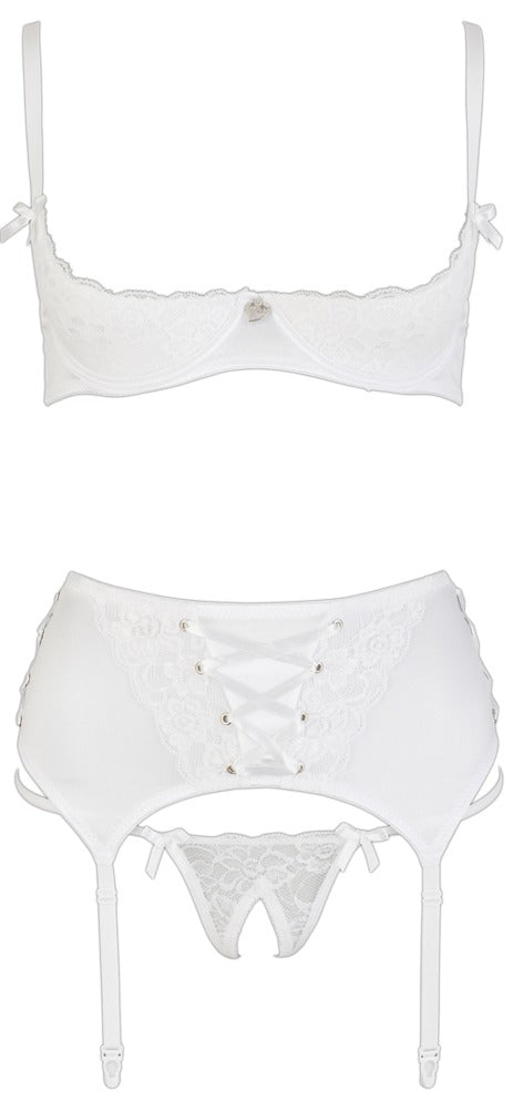 Shelf Bra Set Blanco 80B/M - Cottelli Lingerie