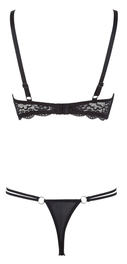 Shelf Bra Lace 85C/L Cottelli - Sujetador de Encaje Negro con Aros