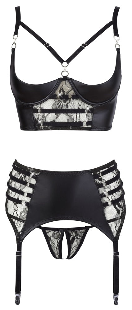 Shelf Bra Suspender Set 80C/M - Abierta Fina