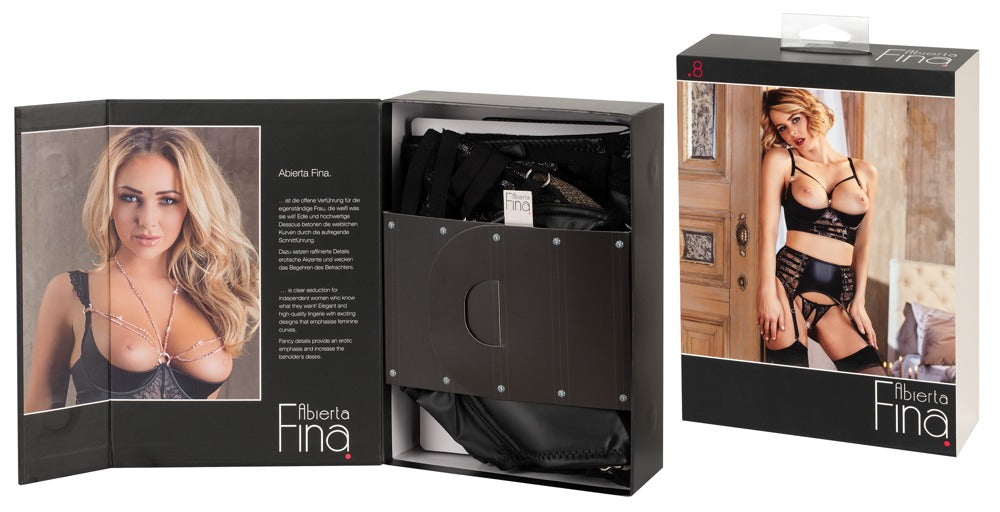 Shelf Bra Suspender Set 85B/L - Abierta Fina