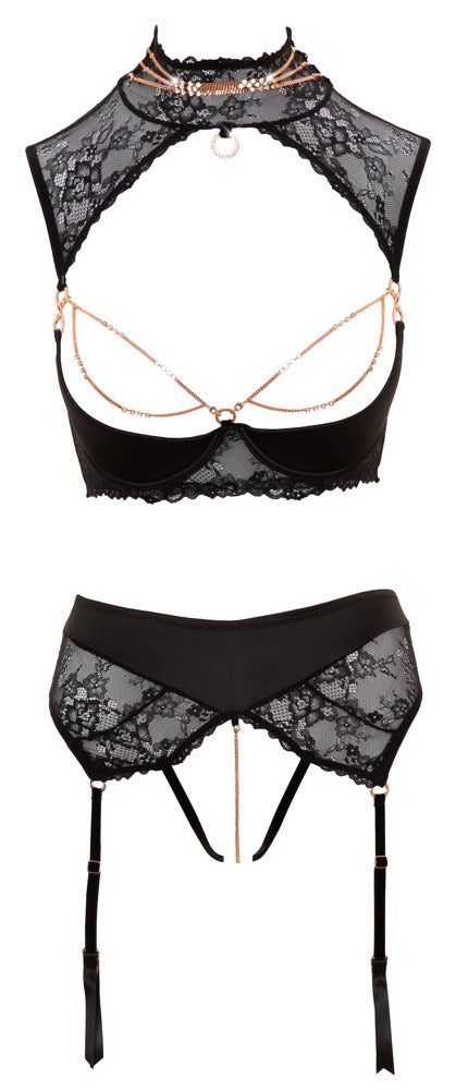 Shelf Bra Set 85C/XL Abierta Fina - Sujetador y Tanga