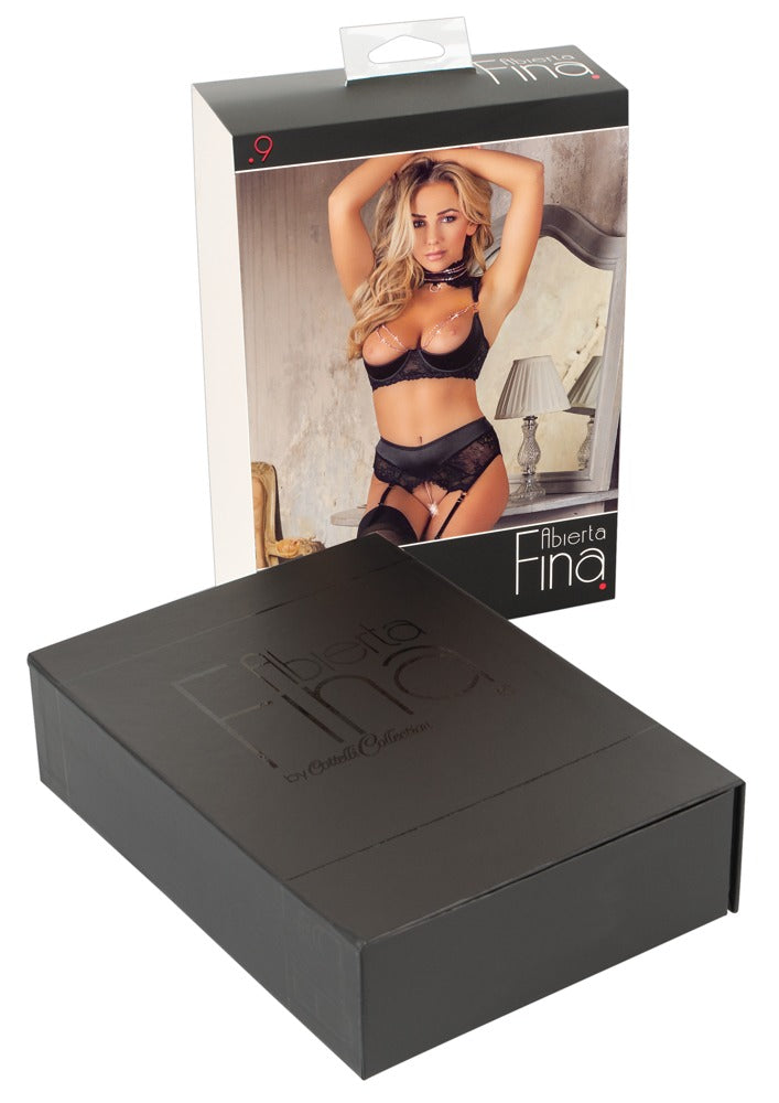 Shelf Bra Set 85C/XL Abierta Fina - Sujetador y Tanga