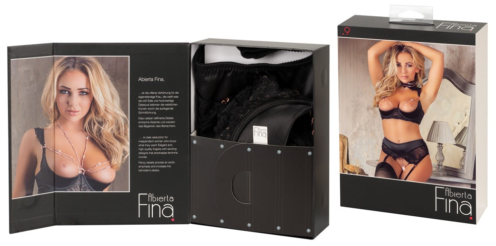Shelf Bra Set 85C/XL Abierta Fina - Sujetador y Tanga