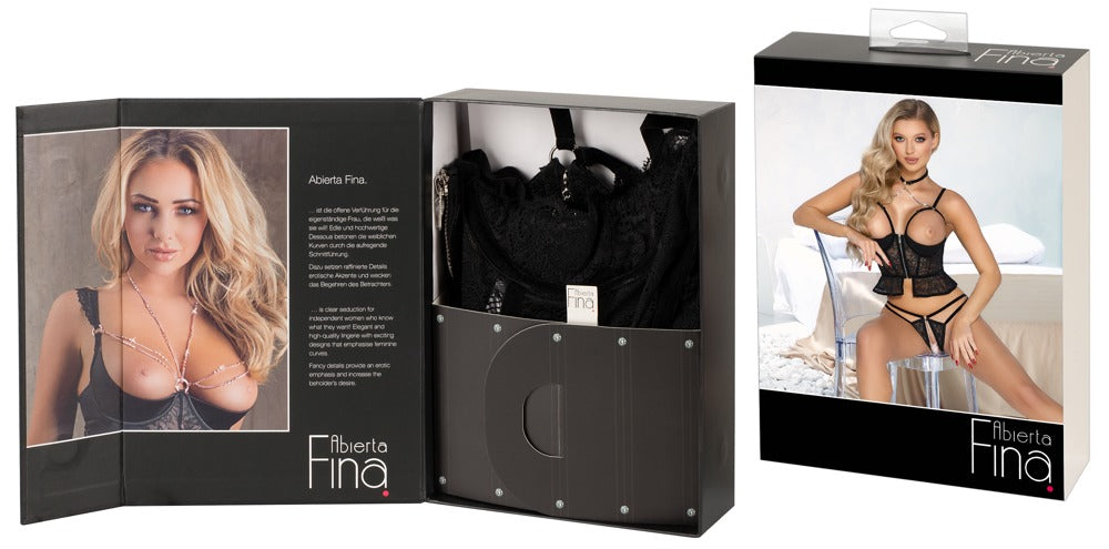 Longline Set Zip 75B/S - Conjunto Sensual de Encaje con Cremallera