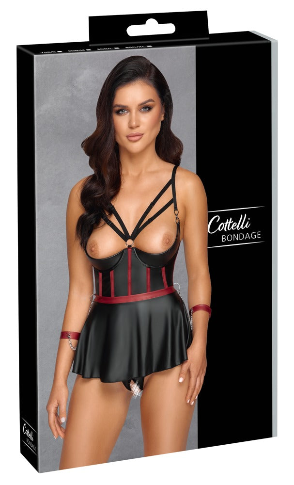 Cottelli BONDAGE Lift Bra Set 85C/XL - Conjunto Bondage con Sujetador Longline