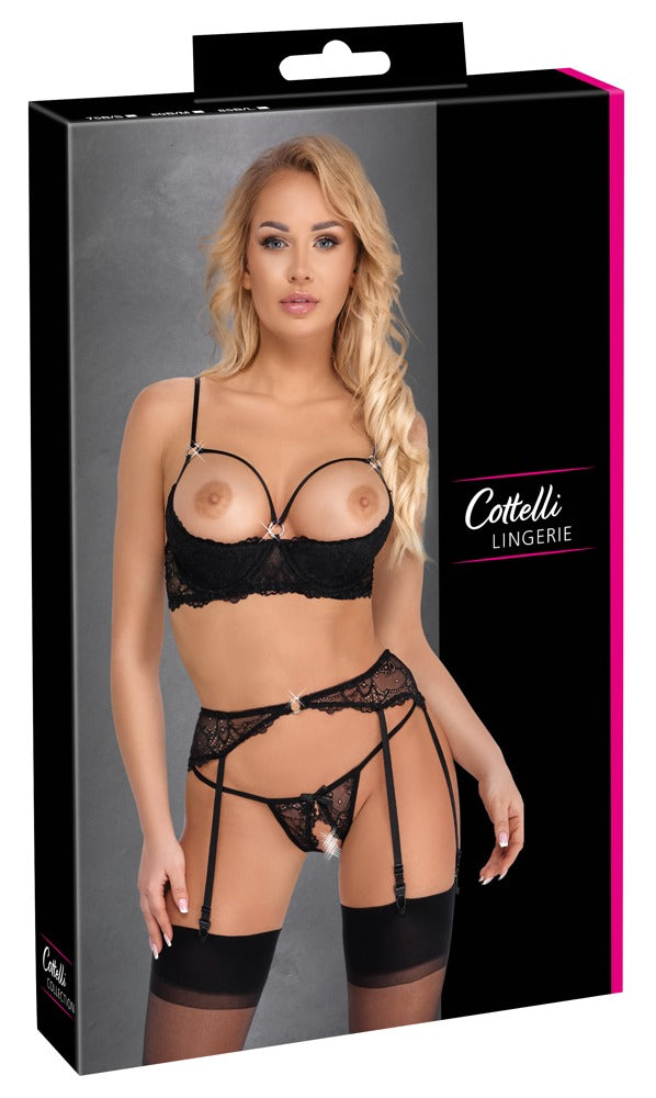 Set de Lencería Shelf Bra 80B/M Cottelli - 3 Piezas