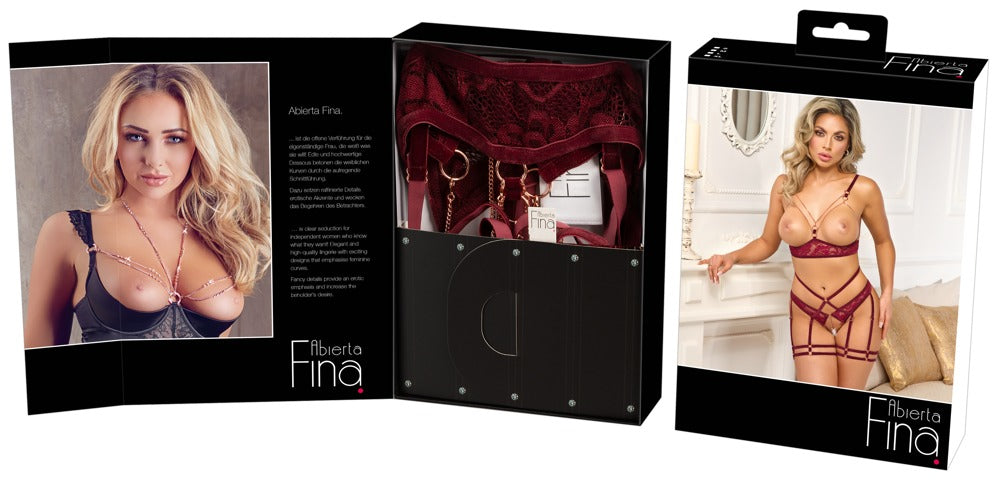 Set Suspender Red S Abierta Fina - Encaje y Terciopelo