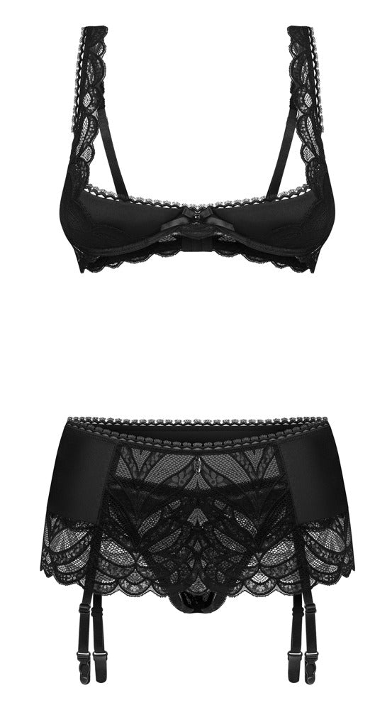 OBS Shelf Bra Set L/XL - Conjunto Erótico de 3 Piezas Obsessive