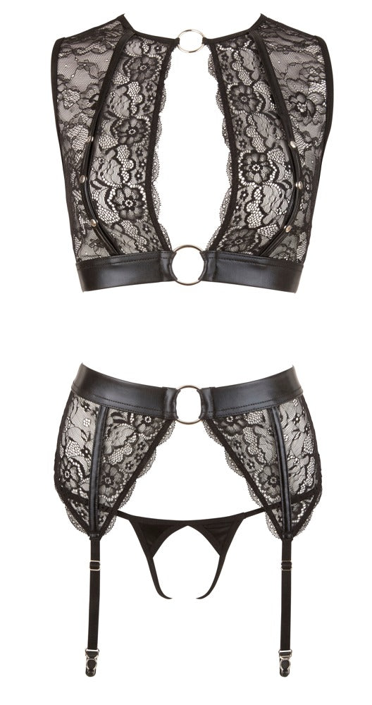 Top Set Bondage M Cottelli - Conjunto 3 Piezas con Esposas