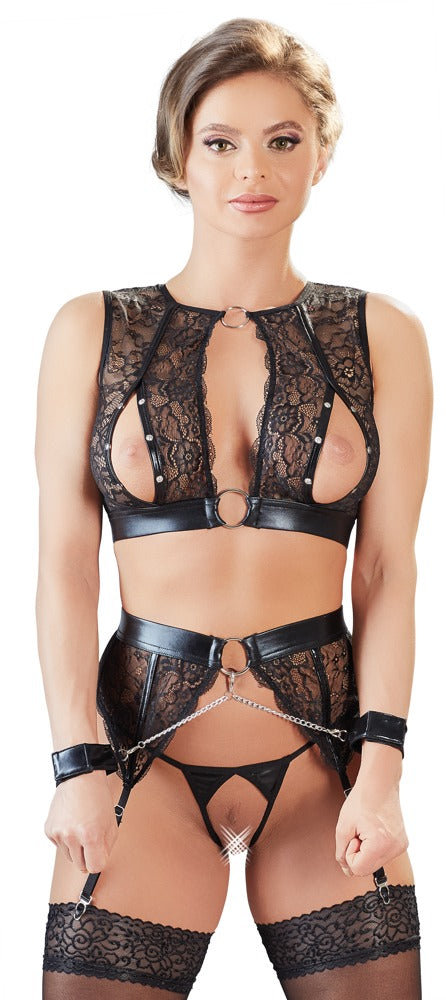 Top Set Bondage S Cottelli - Conjunto de 3 Piezas con Esposas