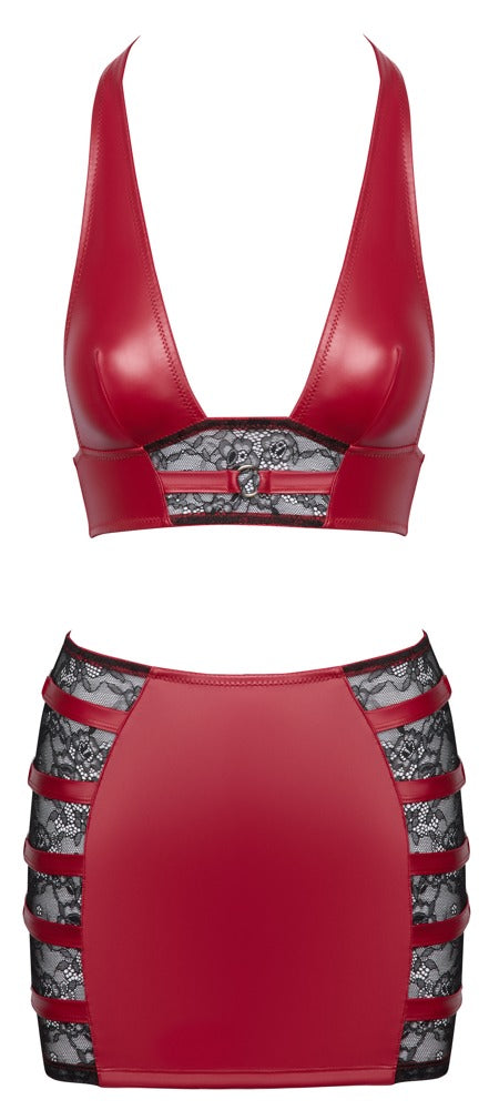 Conjunto Top Halterneck y Minifalda Cottelli PARTY Rojo XL