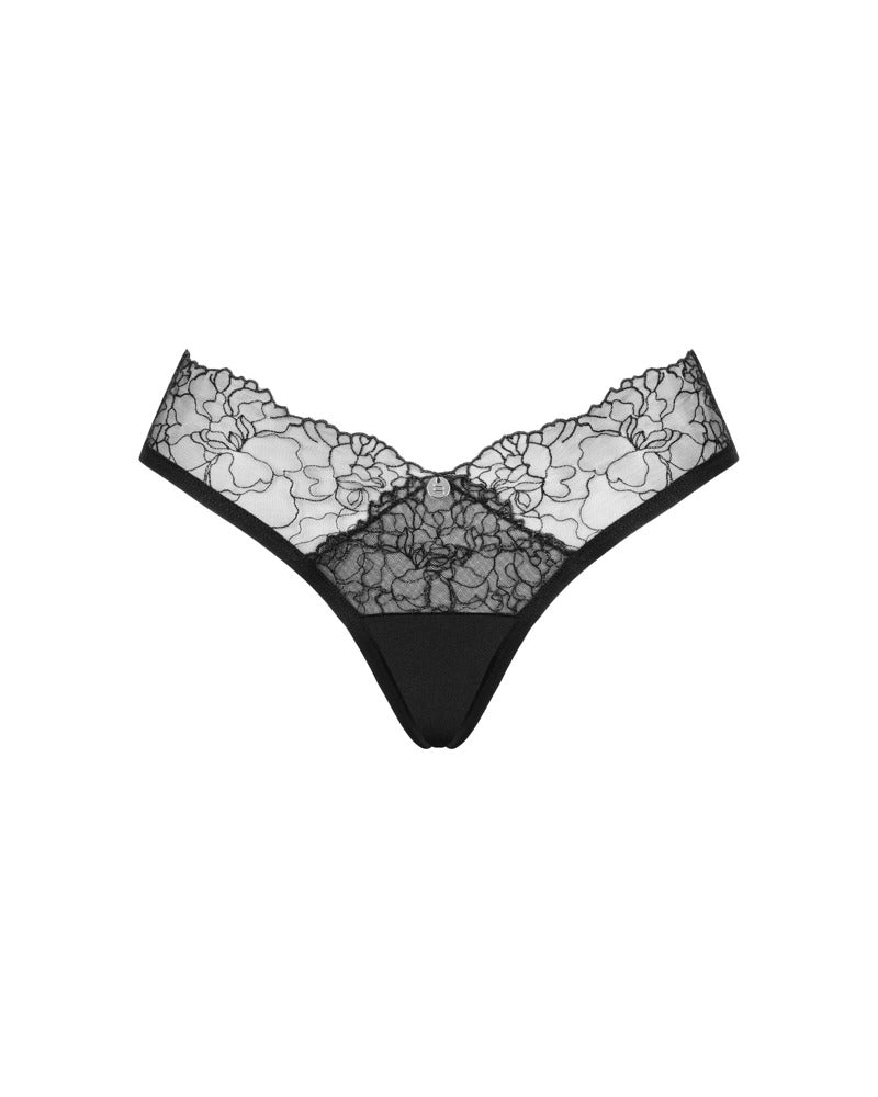 Braguita Bella Rou Obsessive XL/2XL - Tul Bordado Floral Negro