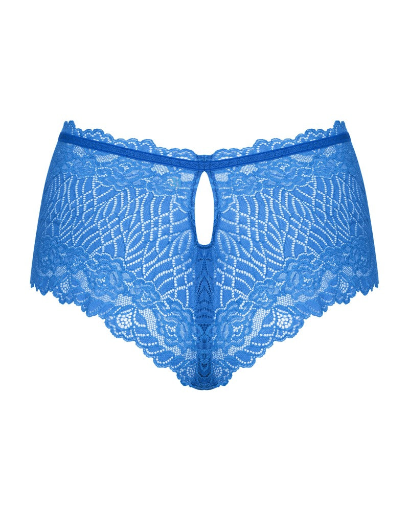 OBS Shorts S/M Encaje Azul Transparente - Obsessive