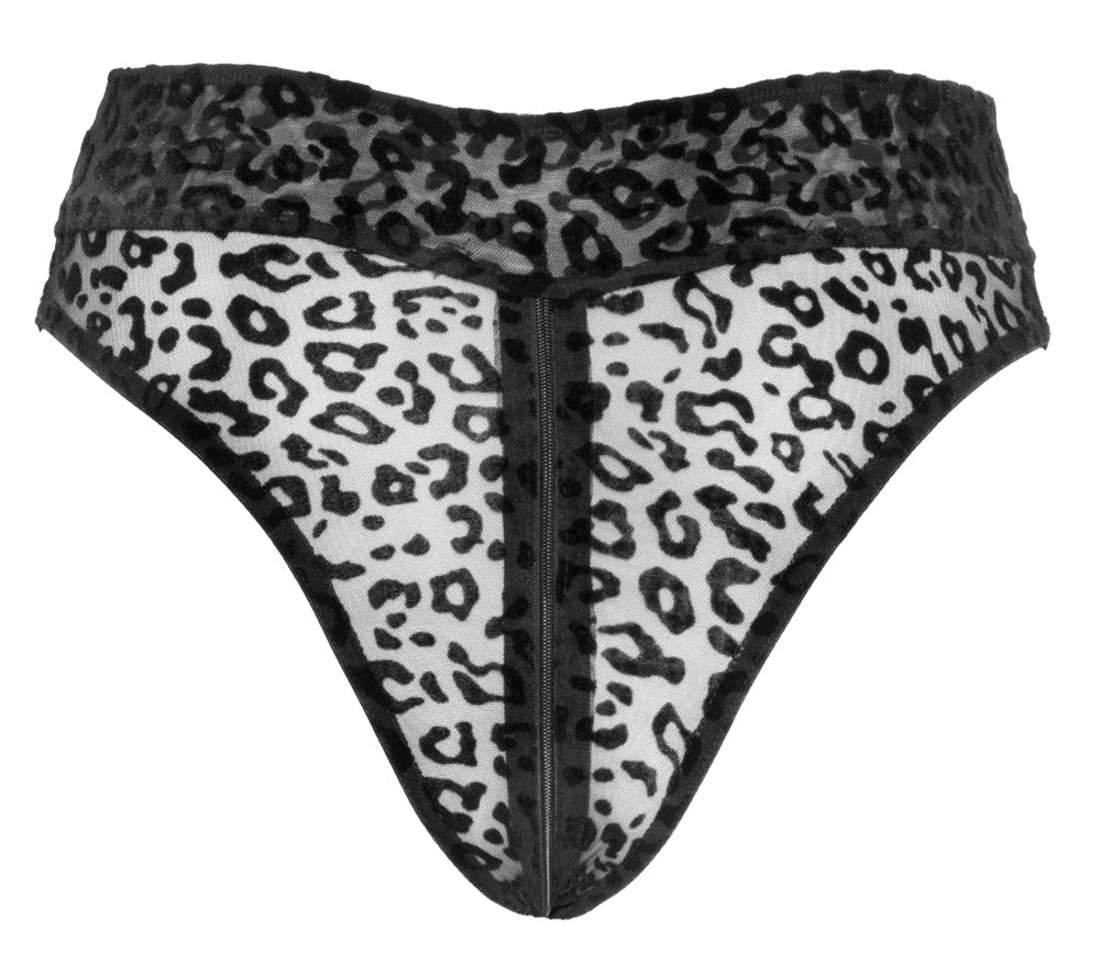 Noir Panty Leo S - Braguita Transparente con Estampado Leopardo