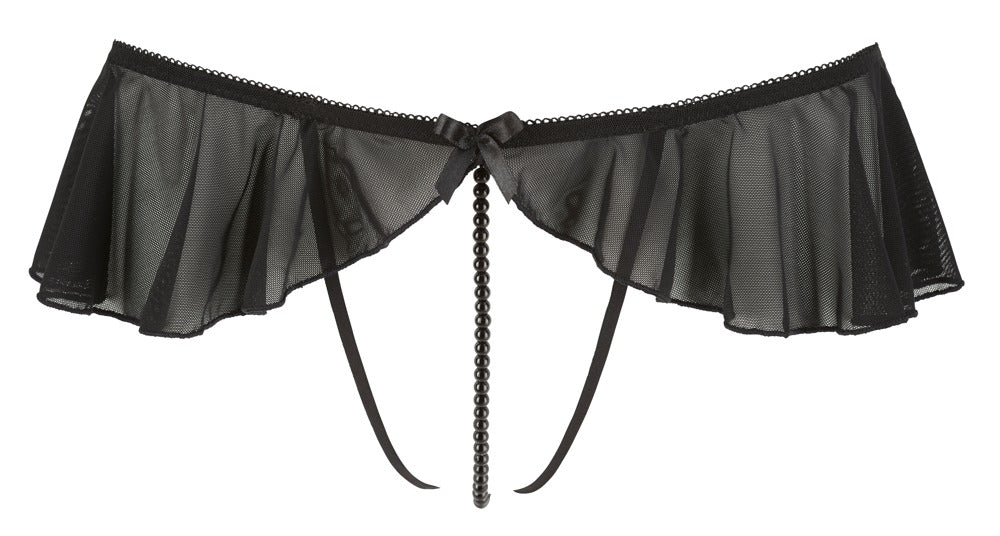 G-string Ouvert con Volantes y Collar de Perlas Cottelli Lingerie