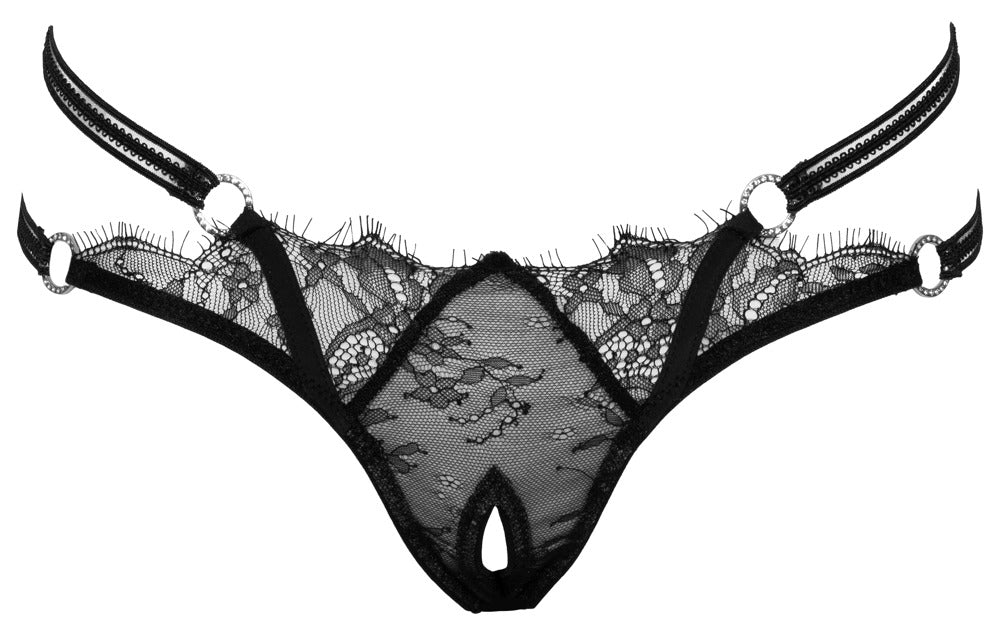 Tanga Rio Crotchless Cottelli Lingerie - Encaje Elegante S/M