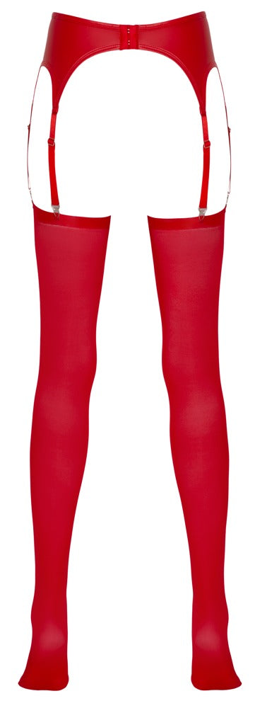Suspender Belt Red S/M - Liguero Rojo con Medias Incluidas