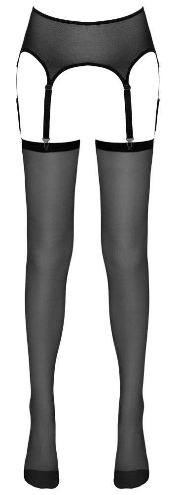 Suspender Belt Black L/XL - Cinturón de Ligas Elegante con Medias