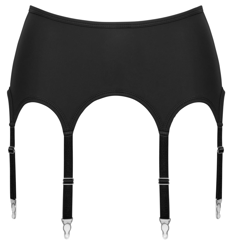Suspender Belt 4x S Cottelli Lingerie - Liguero Negro Mate con Tirantes Ajustables