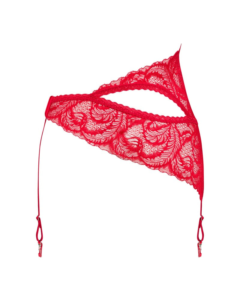 OBS Garter B. XS/S - Liguero Rojo Encaje Elástico Obsessive