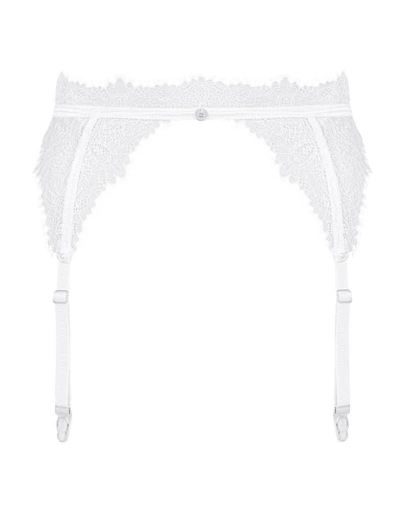 OBS Garter B S/M - Liguero Blanco Encaje Elástico Obsessive