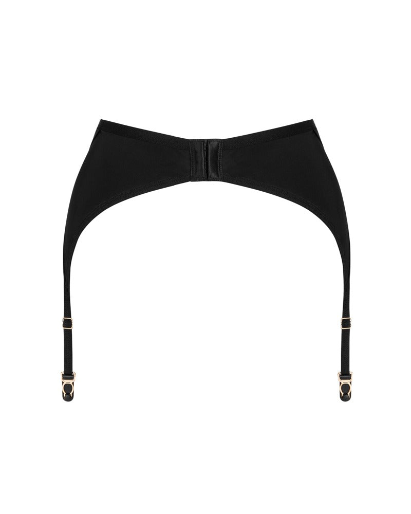 OBS Garter XS/S Obsessive - Liguero Negro Sensual con Detalles Dorados