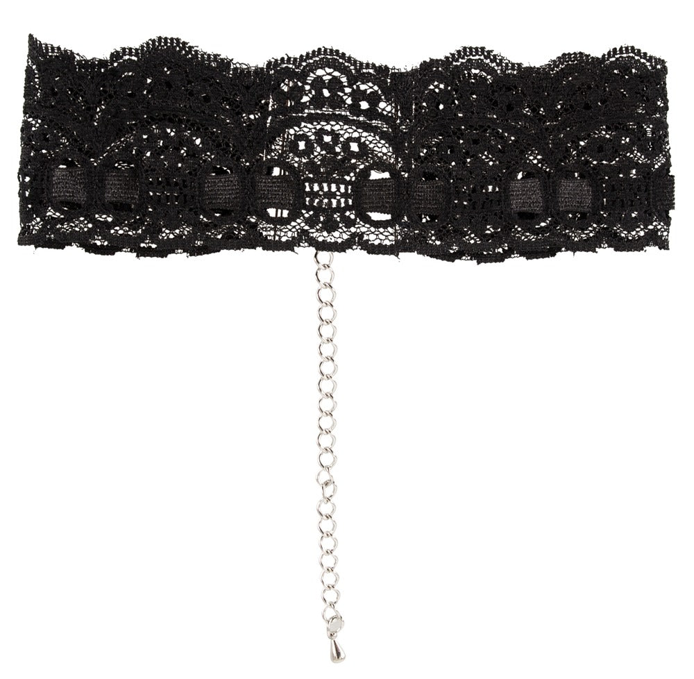 Lace Choker Cottelli Accessoires - Collar de Encaje Negro Ajustable