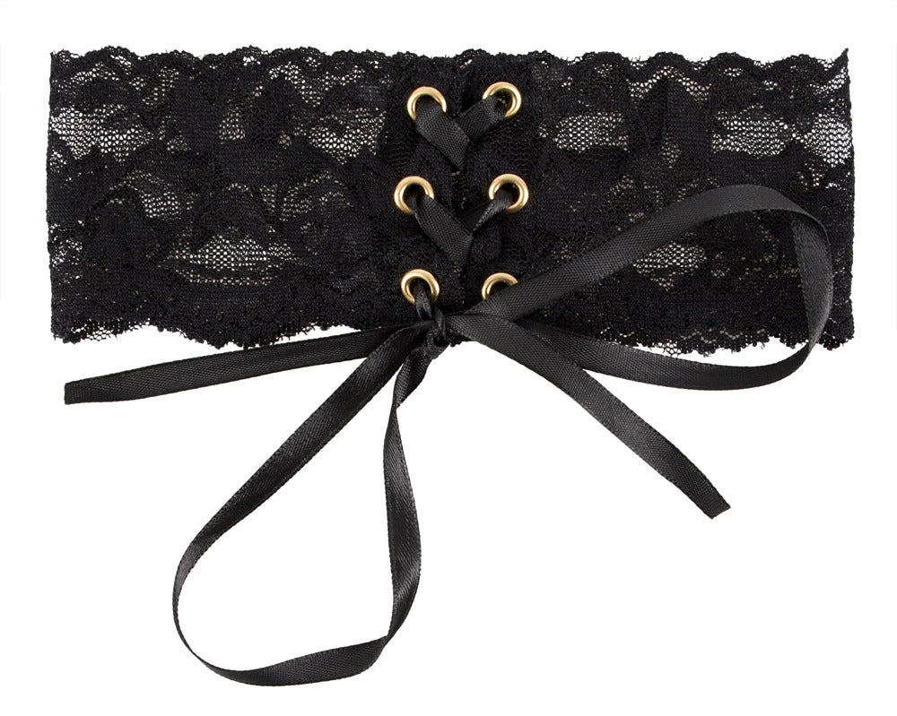 Choker Lace Cottelli Accessoires - Collar de Encaje Negro Ajustable