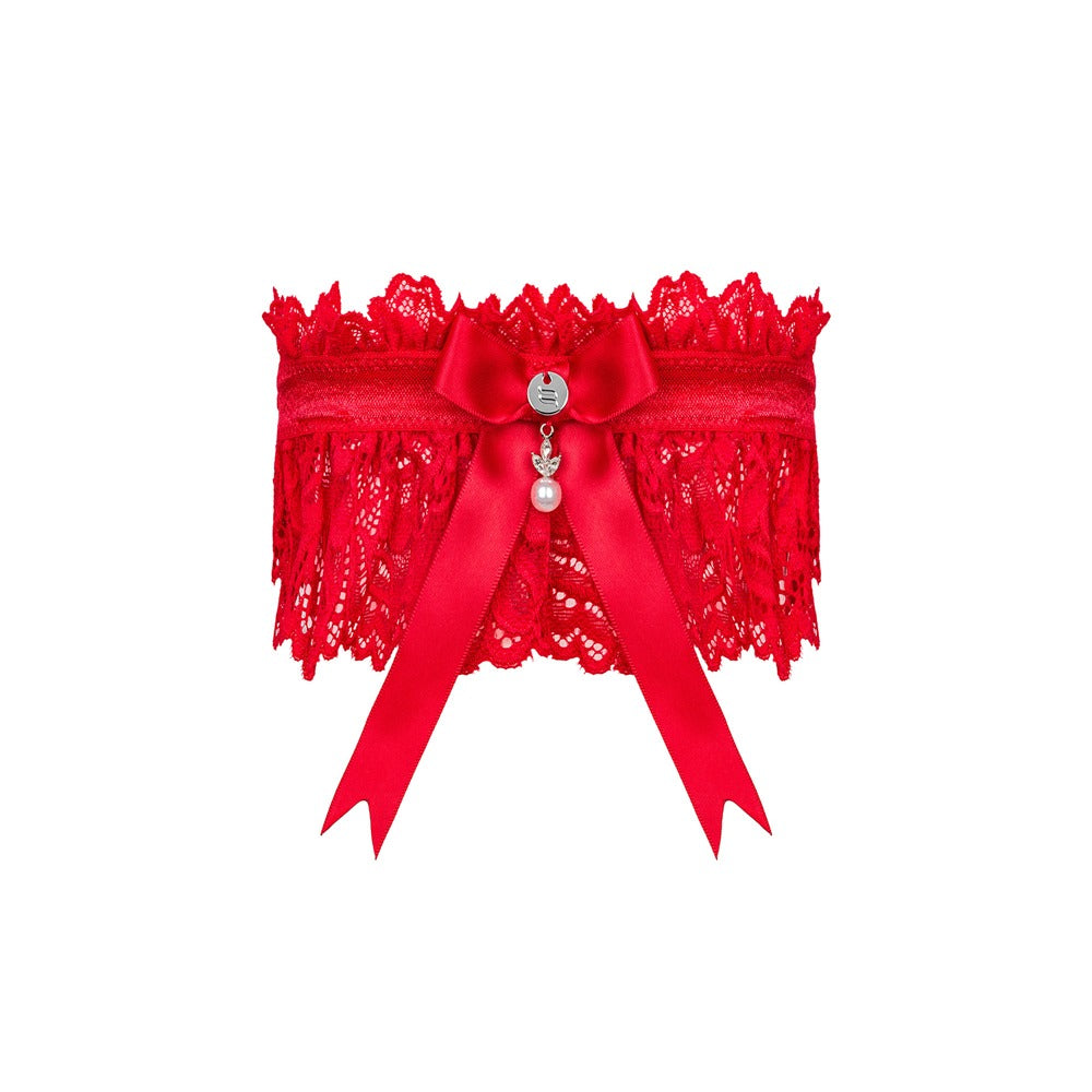 OBS Garter Liguero Rojo Encaje Obsessive Amor Cherris
