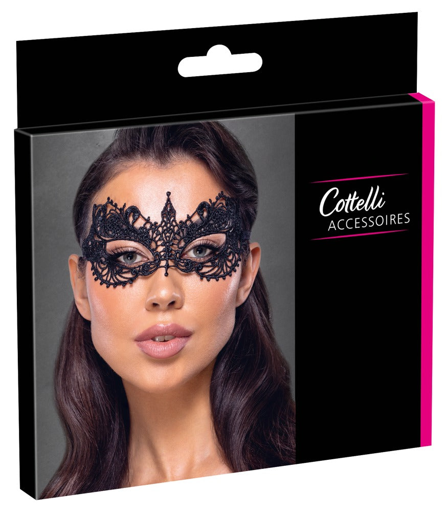 Antifaz Cottelli Accessoires Negro con Bordados de Encaje