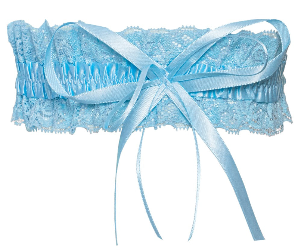 Garter Blue Cottelli - Liguero Azul de Encaje Elástico