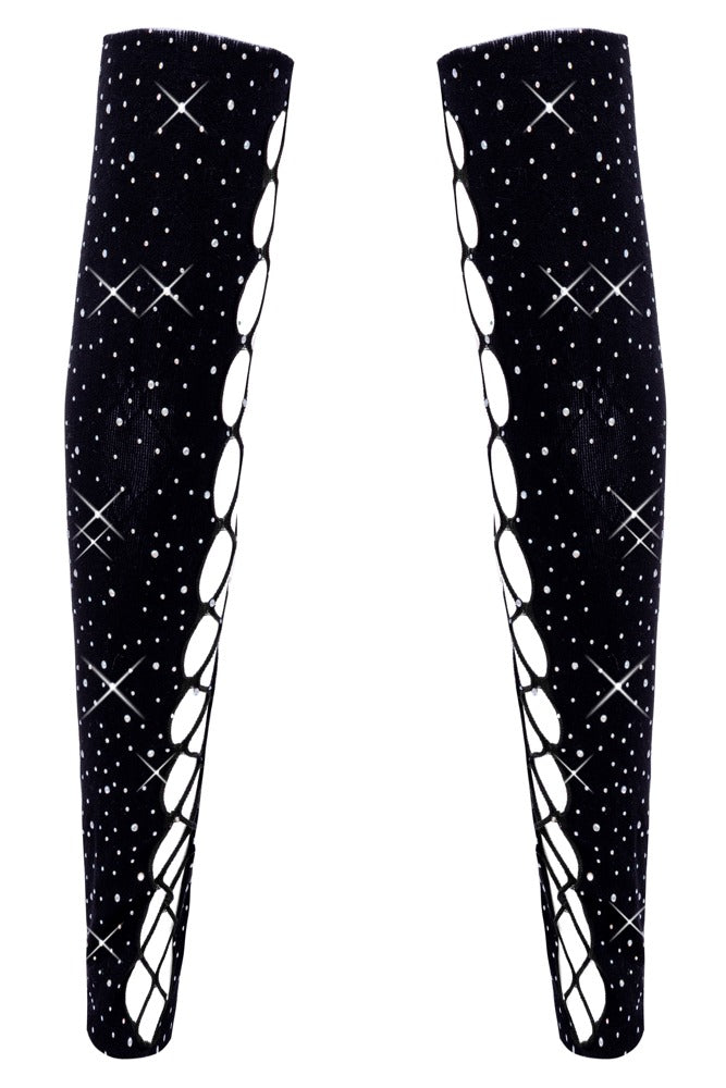 Detached Sleeves Cottelli - Calentadores Negros con Tachuelas Brillantes S-L
