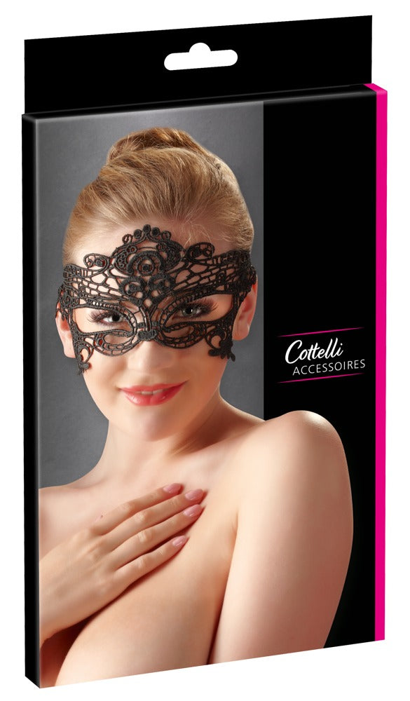 Antifaz Negro Bordado Cottelli Accessoires - Máscara Sensual de Encaje