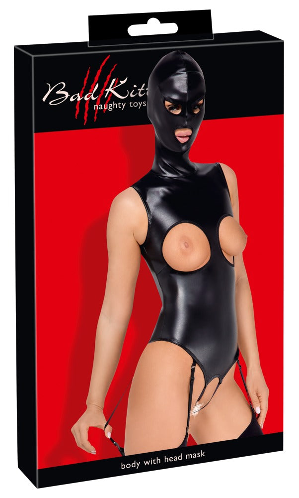 Body Polipiel Bad Kitty con Máscara Integrada - Talla L