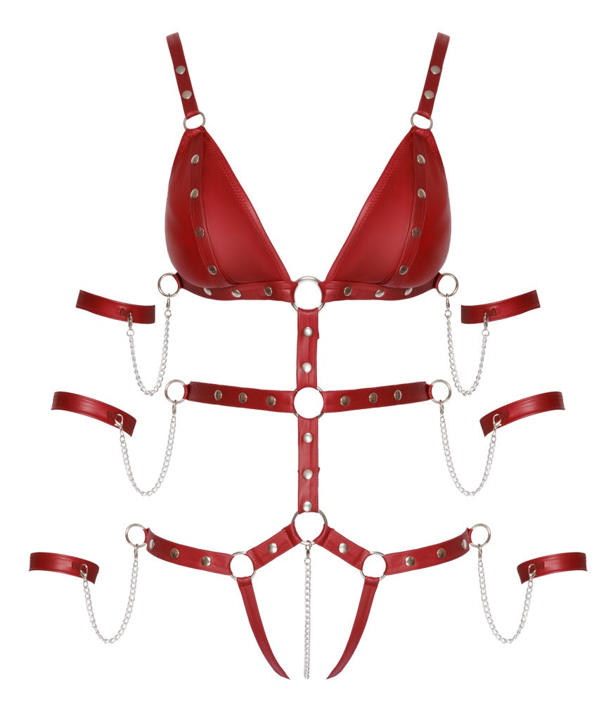 Bad Kitty Strap Body Red XL - Body Bondage de Polipiel