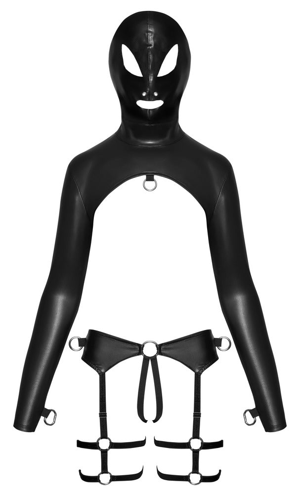 Bondage Set M Bad Kitty - Conjunto Arnés y Máscara Negro