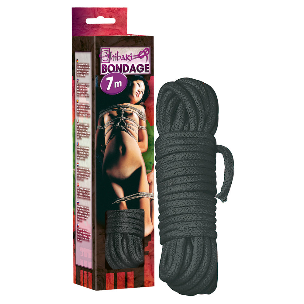 Cuerda Bondage Bad Kitty 7m Negra - Grosor 0,7cm