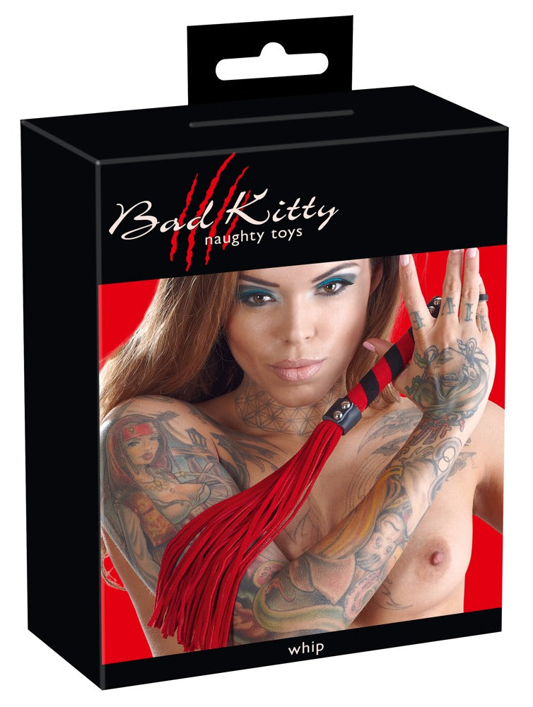 Red Flogger Bad Kitty - Fusta de Piel con Mango Bicolor