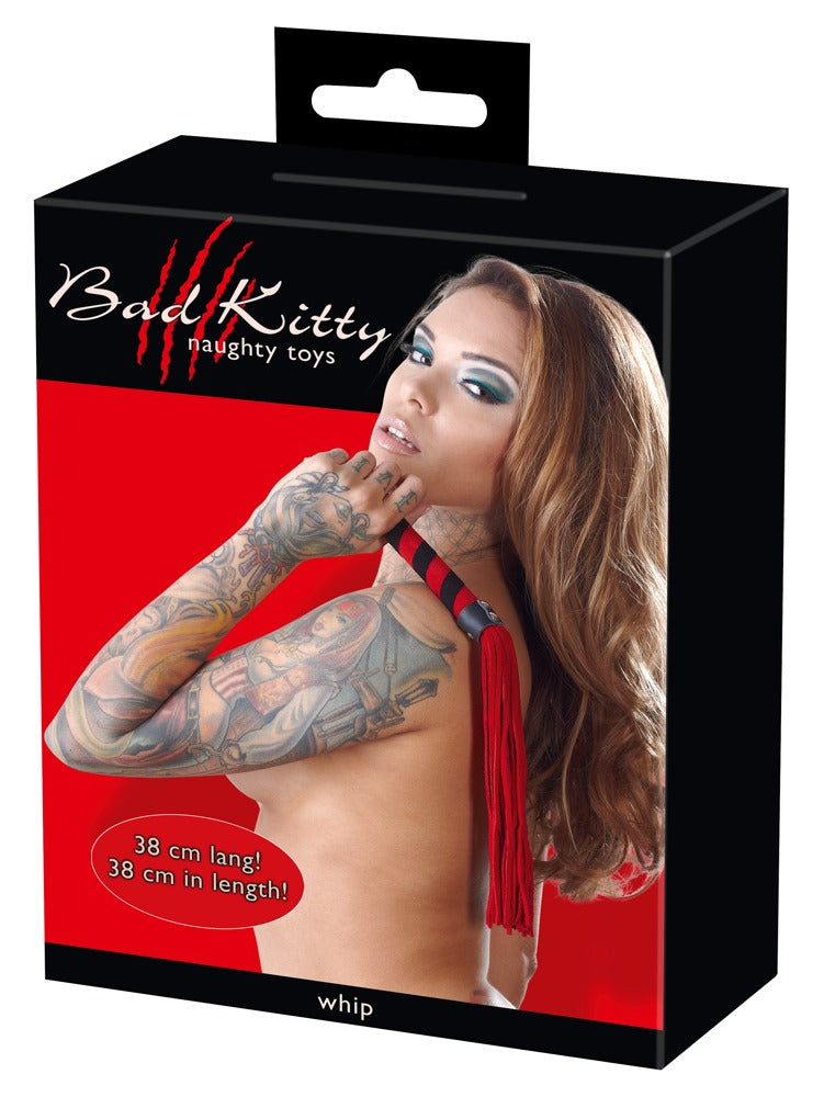 Red Flogger Bad Kitty - Fusta de Piel con Mango Bicolor