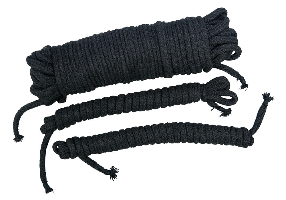 Bondage Ropes Black - Juego de 3 Sogas de Algodón Bad Kitty