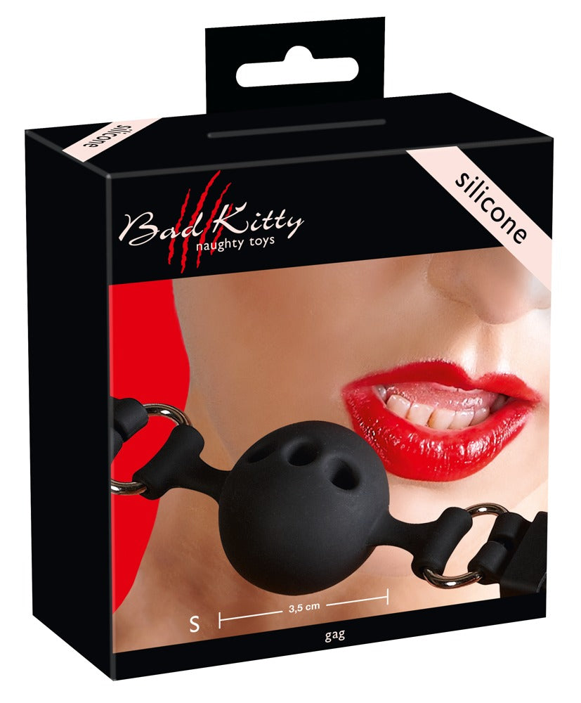 Gag Silicone Bad Kitty - Mordaza de Silicona Negra Ajustable
