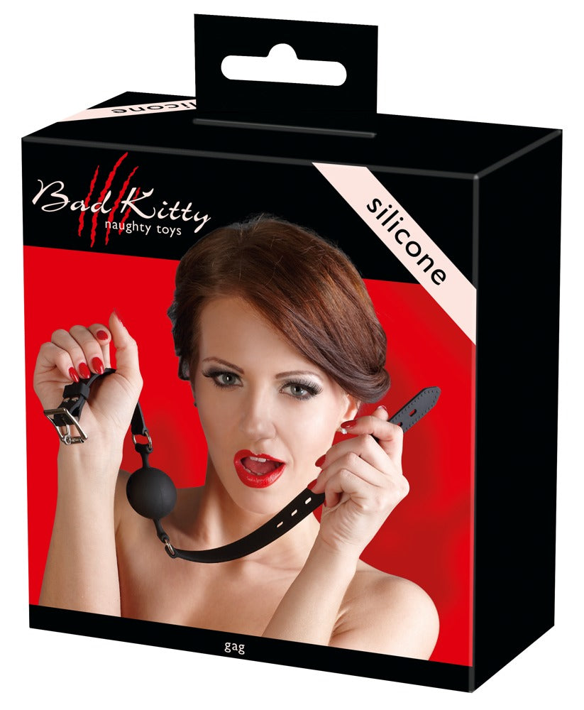 Mordaza de Silicona Medium Bad Kitty - Gag Ajustable Negro