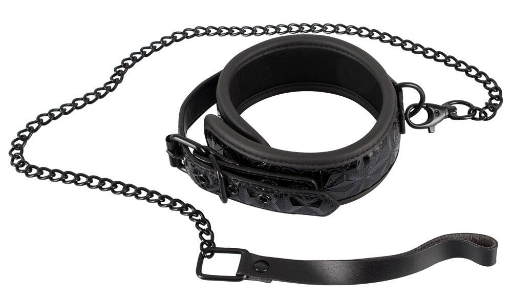 Collar con Correa Bad Kitty - Bondage Negro Acolchado