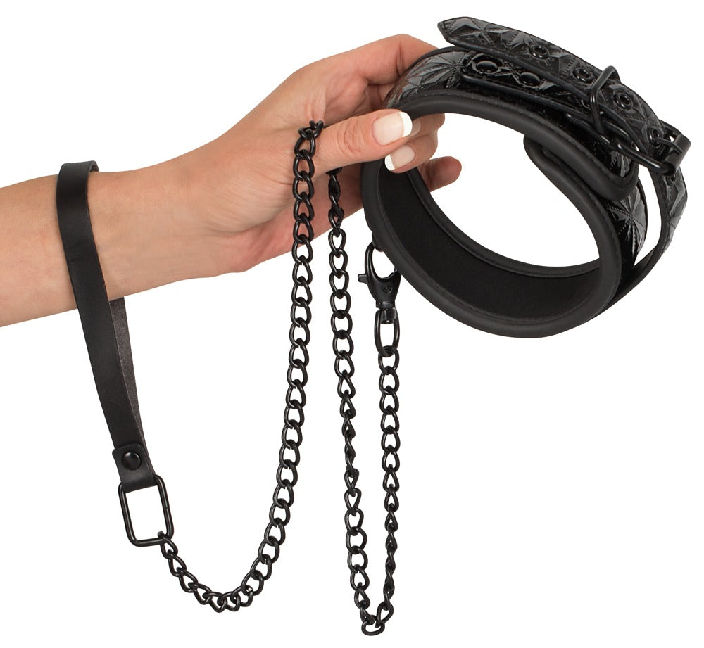 Collar con Correa Bad Kitty - Bondage Negro Acolchado