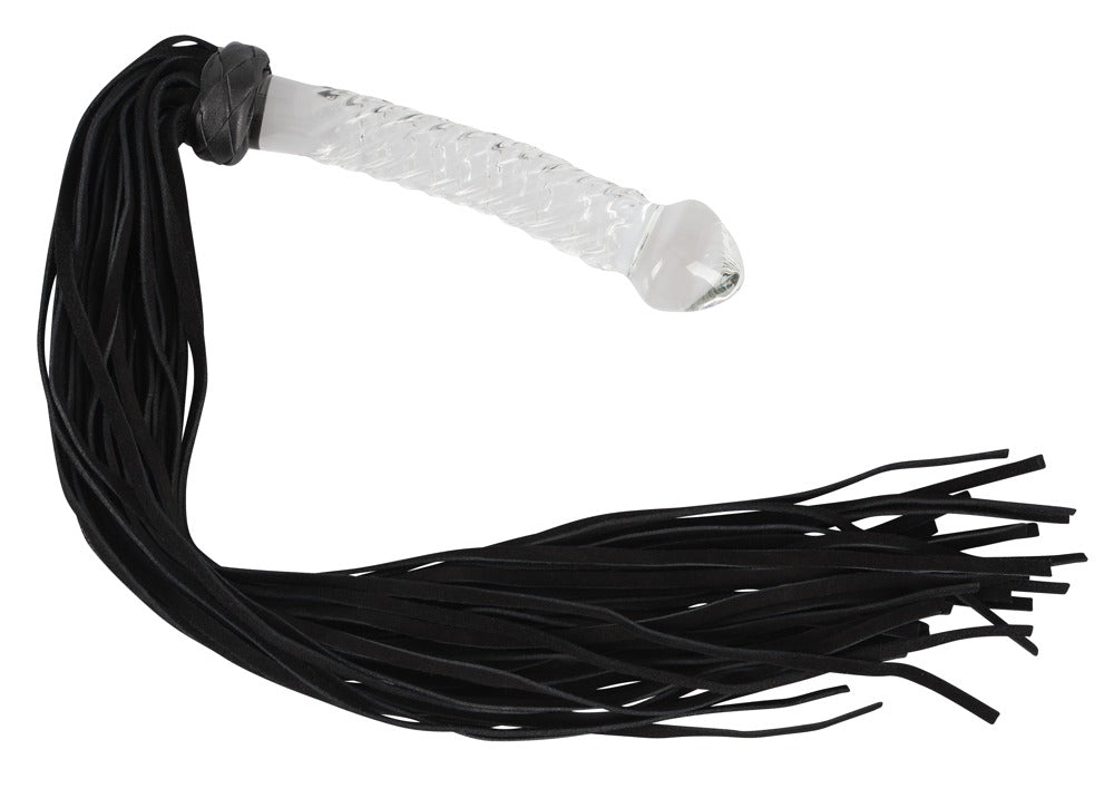 Flogger Glass Bad Kitty - Fusta de Microfibra con Mango de Cristal