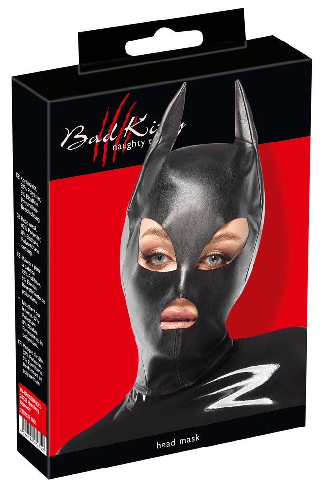 Head Mask Bad Kitty - Máscara de Piel Sintética con Orejas
