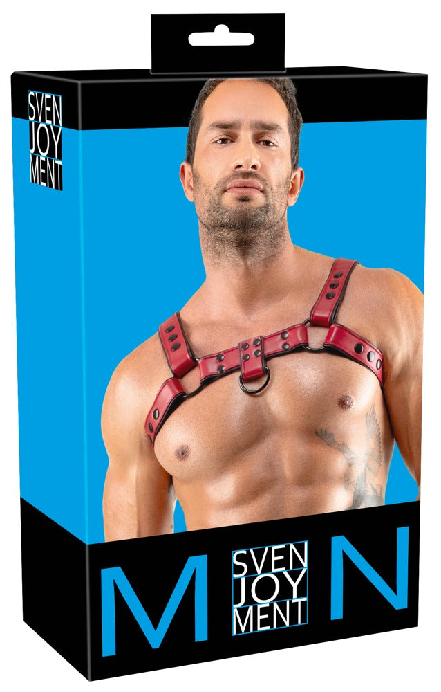 Arnés de Pecho Svenjoyment Rojo Piel Sintética S-XL